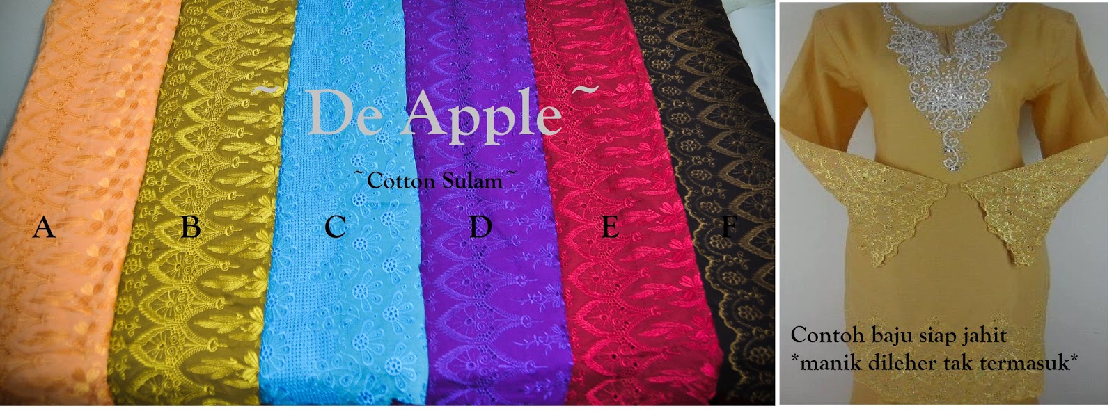 De Apple Shop Kain  Cotton  Viscois Sulam  Cantik