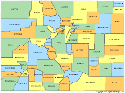 Colorado County Map Area