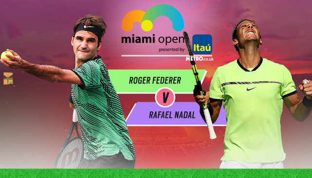 Roger Federer v Rafael Nadal in their 23rd Miami Open 2017 finals