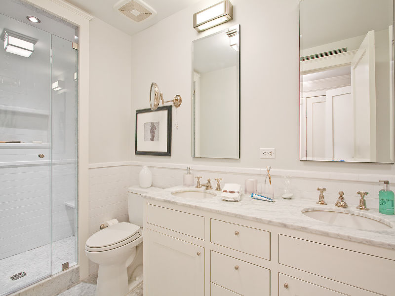 White bathroom in a LEED certified townhouse