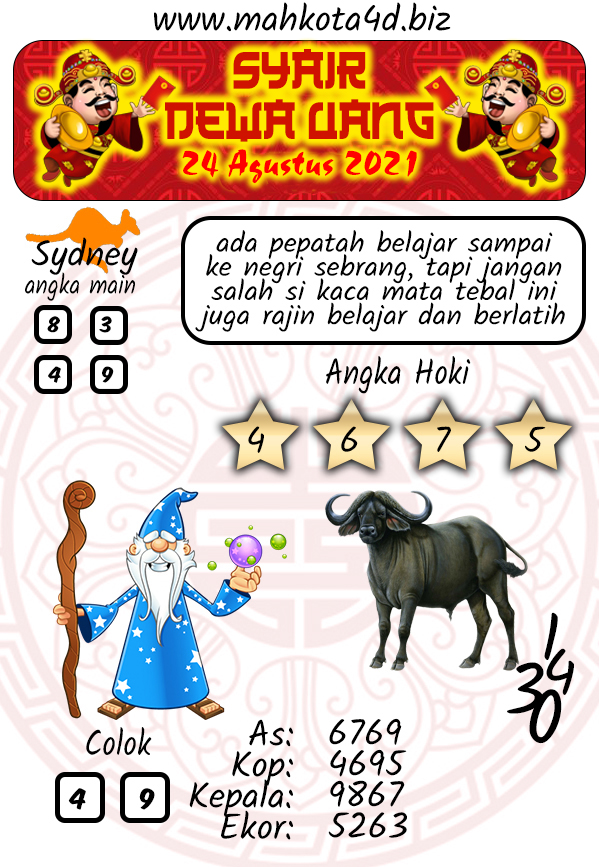 Syair Prediksi Togel Sydney - SDY Selasa, 24 - Agustus - 2021
