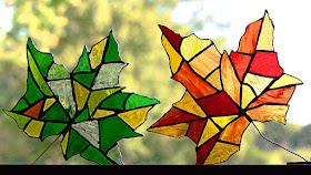 Autumn Stained Glass Maple Leaves by Jeanne Selep