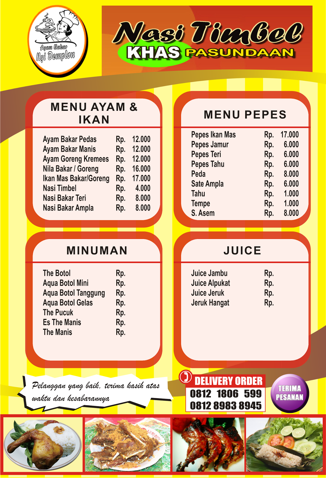  Contoh  Desain Daftar Menu Makanan  dan  Minuman  Desain 