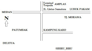 Peta Jalur Medan - Lubuk Pakam dari Jalan Lintas Sumatera dan dari Jalan Kampung Karo - Patumbak