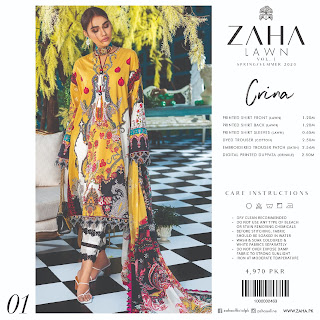 Pakistani Lawn suits  Zaha by Elan lawn suits