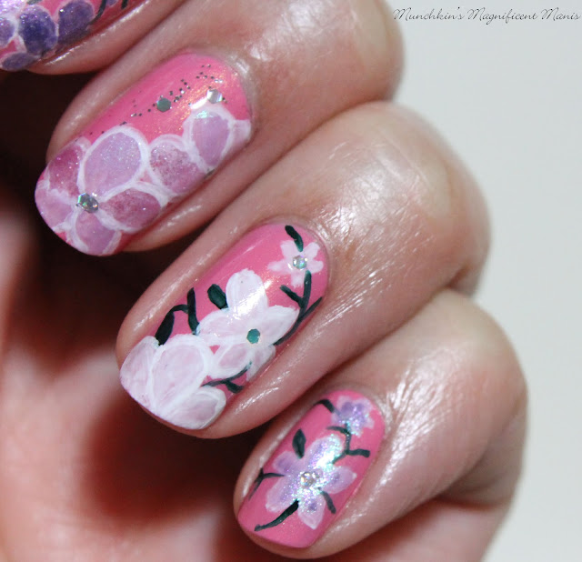 Spring flower nail design