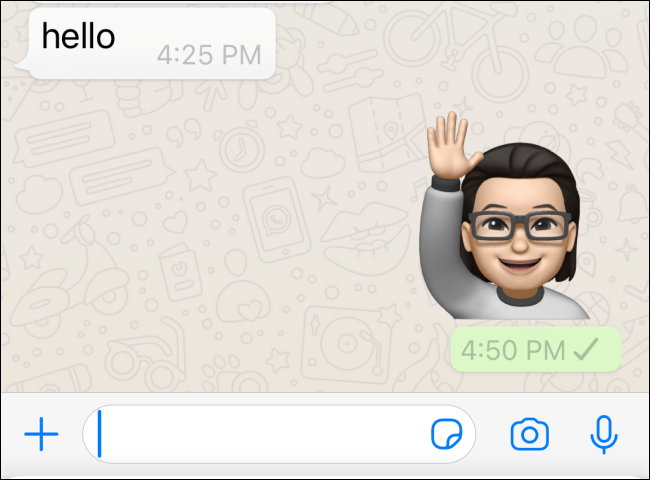 تم إرسال Memoji في WhatsApp