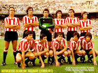 ATHLETIC CLUB DE BILBAO - Bilbao, España - Temporada 1980-81 - De Andrés, Urquiaga, Aguirreoa, Goicoechea, Guisasola, Tirapu; Dani, Villar, Sarabia, Rojo I y Argote - REAL MADRID 7 (García Hernández 3, Stielike, Ricardo Gallego, Cunningham e Isidro), ATHLETIC DE BILBAO 1 (Dani) - 14/09/1980 - Liga de 1ª División, jornada 2 - Madrid, estadio Santiago Bernabeu - El Athletic fue 9º en la Liga con Helmut Senekowitsch e Iñaki Sáez de entrenadores