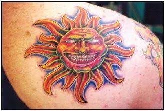 sun and stars tattoos design