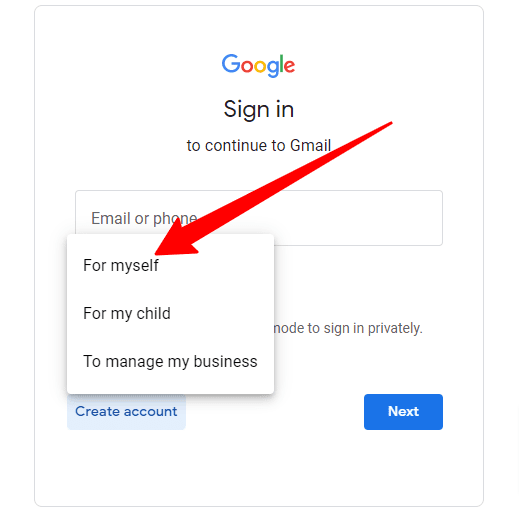 How to make new gmail account step 2