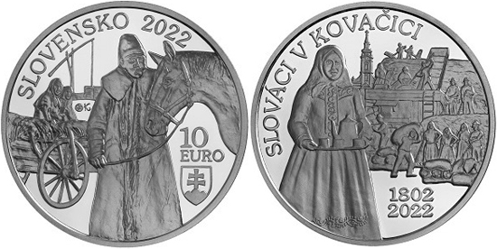 Slovakia 10 euro 2022 - 220th anniversary of the start of Slovak emigration to Kovačica