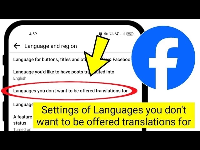 Settings of Languages you don't want to be offered translations for on Facebook