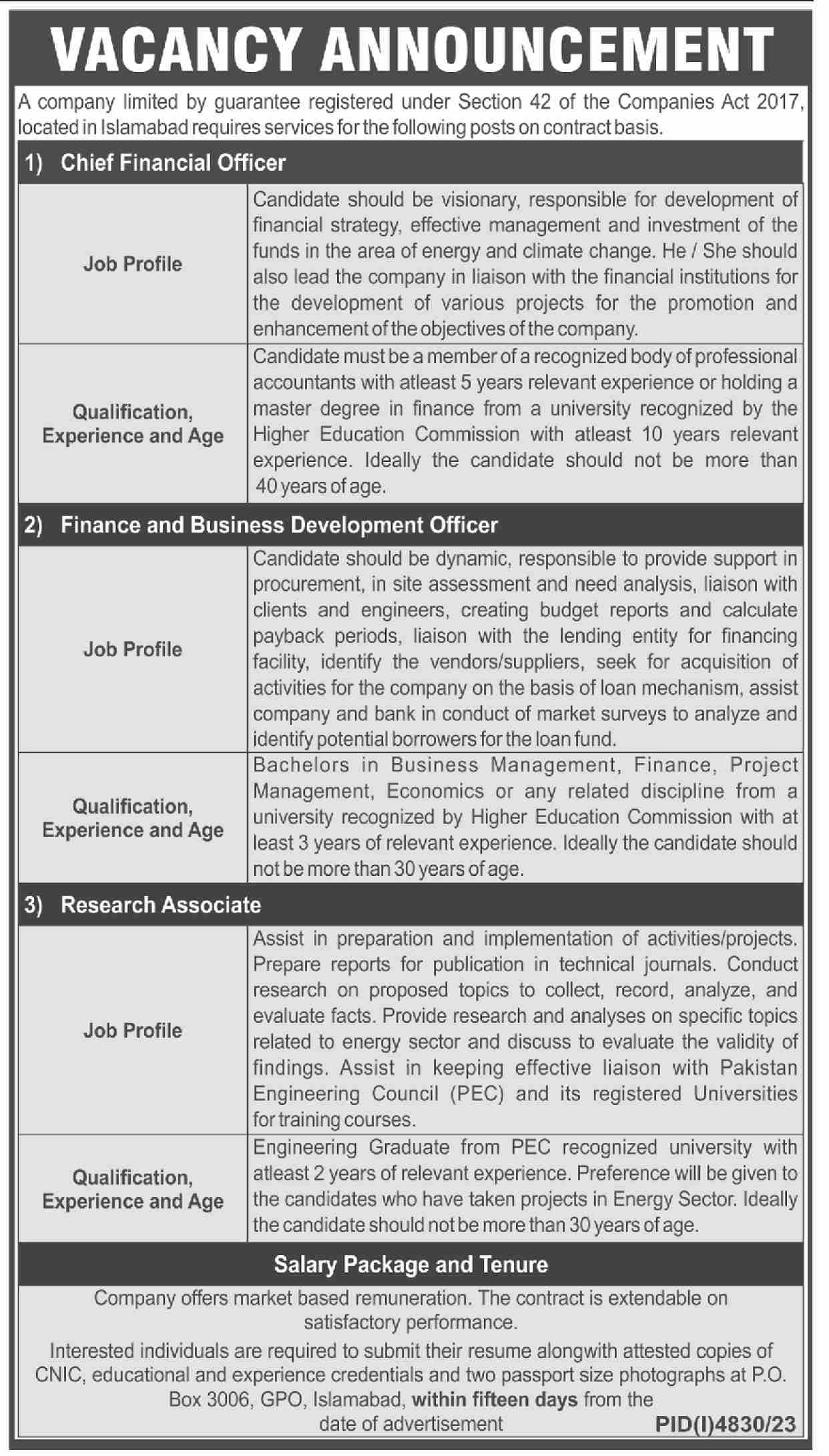 Private Company Islamabad Jobs
