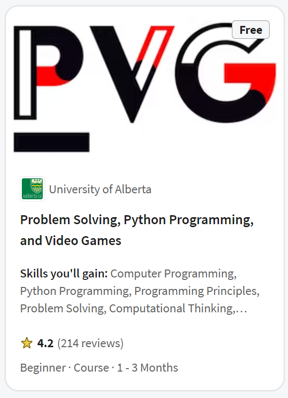 Problem Solving, Python Programming, and Video Games (Free Course ...
