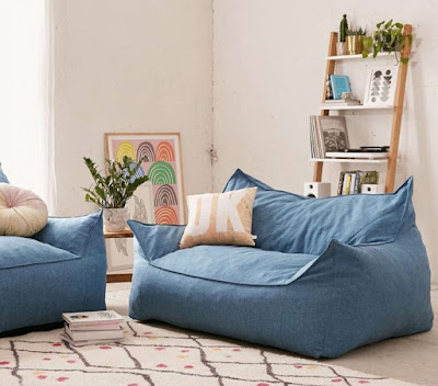 Comfy blue couch for living room in your apartment