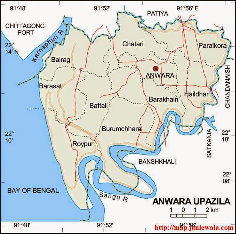 anwara upazila map of bangladesh