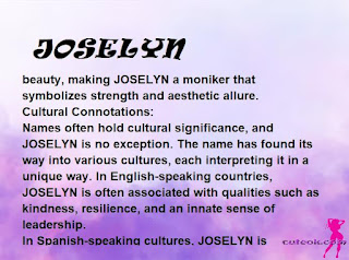 ▷ meaning of the name JOSELYN (✔)