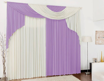 purple curtains for bedroom with white contrast