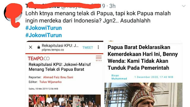 Tagar <i>#JokowiTurun</i> Trending di Twitter, Gegara Papua Pengin Merdeka?