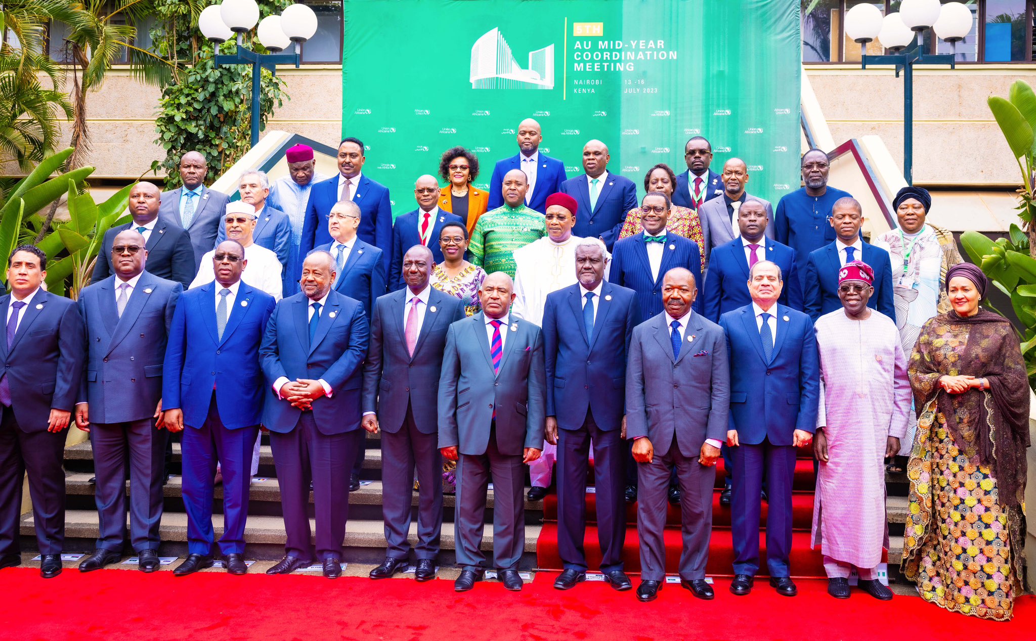 President of Nigeria, Asiwaju Bola Ahmed Tinubu, at the 5th Mid-Year Coordination Meeting of the African Union (AU) in Nairobi, Kenya on Sunday 16 July, 2023