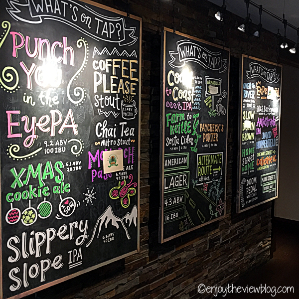 colorful chalkboard beer menu