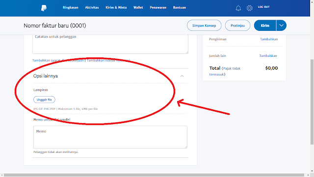 cara membuat invoice paypal