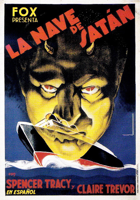 LA NAVE DE SATÁN. Cartel: 70 x 100 cms. España. Arte: Josep Morell. Imprenta: Publicidad y Gráficas Vior, Barcelona. LA NAVE DE SATÁN. Dante's Inferno. 1935. Estados Unidos. Dirección: Harry Lachman. Reparto: Spencer Tracy, Claire Trevor, Henry B. Walthall, Alan Dinehart, Scotty Beckett, Robert Gleckler, Rita Hayworth, Gary Leon, Willard Robertson, Morgan Wallace, Dennis O'Keefe.