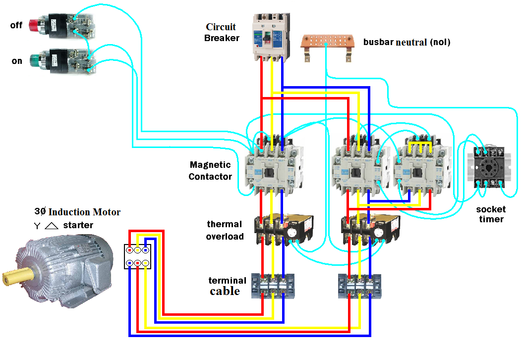 Electrical Page: D.O.L Starter Motor Wiring Diagram (Star - Delta)