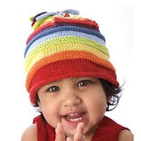Topi Bayi Rajut Model Rainbow
