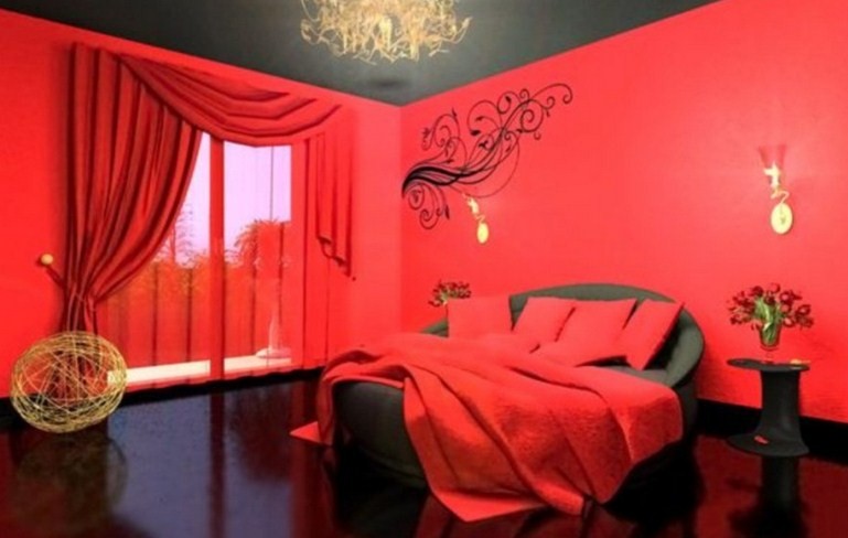 47+ Cat Kamar Hitam Merah