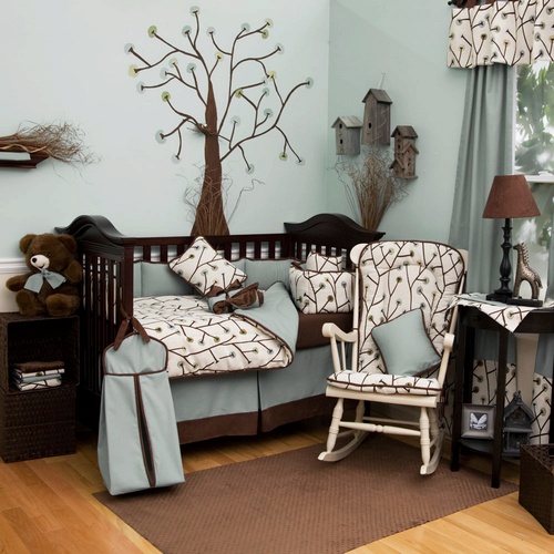  diaper stackers, wall art, draperies, rocking chair pads and valances