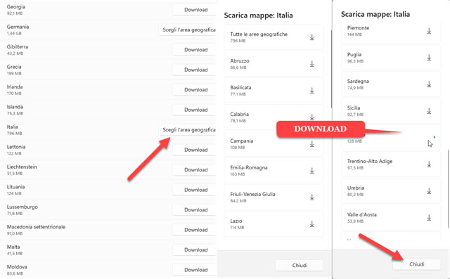 scaricare mappe con area geografica