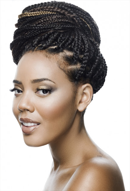 Angela Simmons Boxbraids updo