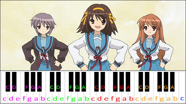 Hare Hare Yukai (The Melancholy of Haruhi Suzumiya ED 1) Piano / Keyboard Easy Letter Notes for Beginners