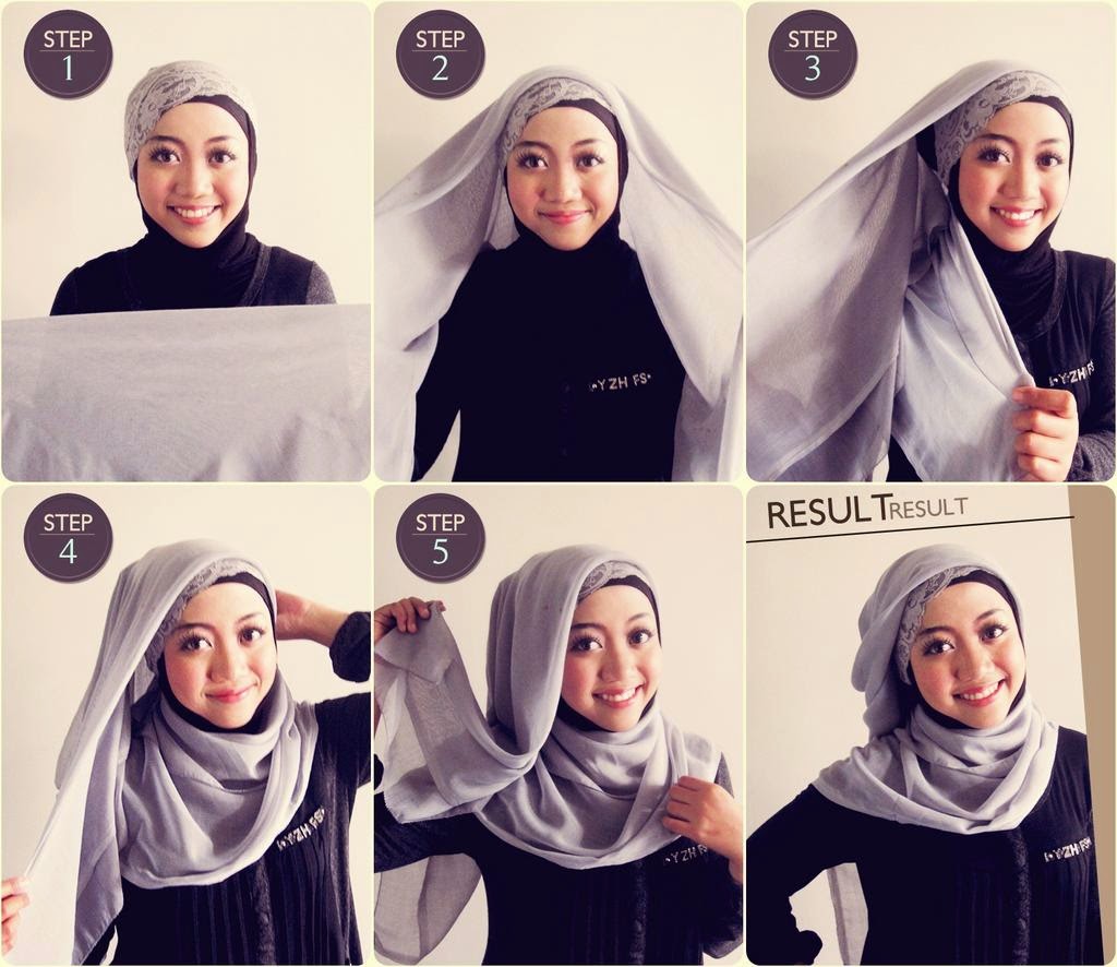 20 Tutorial Hijab Segi Empat Pesta Simple Dan Modern