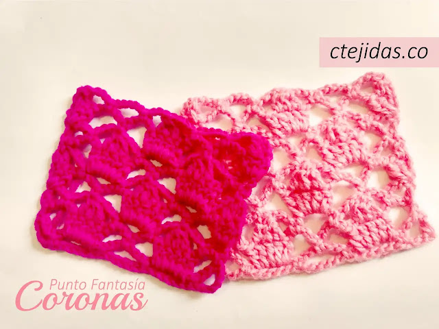 Punto coronas a crochet