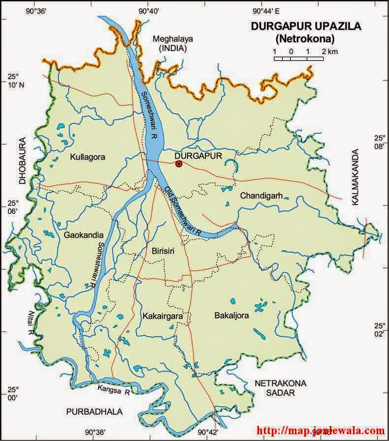 durgapur upazila map of bangladesh