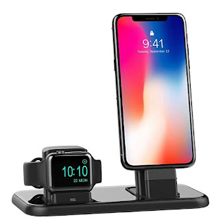 BEACOO Charging Stand Compatible for Apple Watch Series 4 Charging Docks Compatible for iWatch 4/3/2/1/ AirPods/iPhone Xs/X Max/XR/X/8/8Plus/7/7 Plus /6S /6S Plus/iPad
