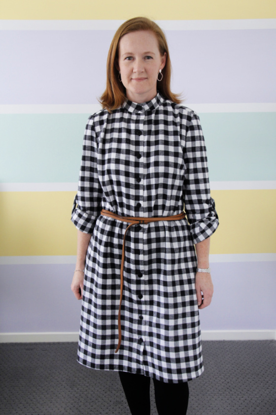 black and white check shirt dress simplicity 8014 www.loweryourpresserfoot.blogspot.com