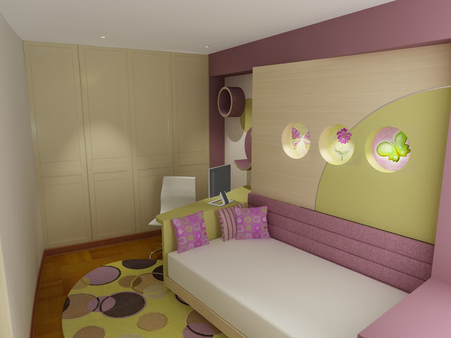 DORMITORIO JUVENIL EN ROSA CREMA Y VERDE MANZANA - COMO DECORAR UN DORMITORIO PEQUEÑO PARA CHICAS ADOLESCENTES - DOBLECESTUDIO by dormitorios.blogspot.com