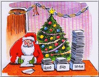 Chiste gráfico de Navidad: Papá Noel y el correo