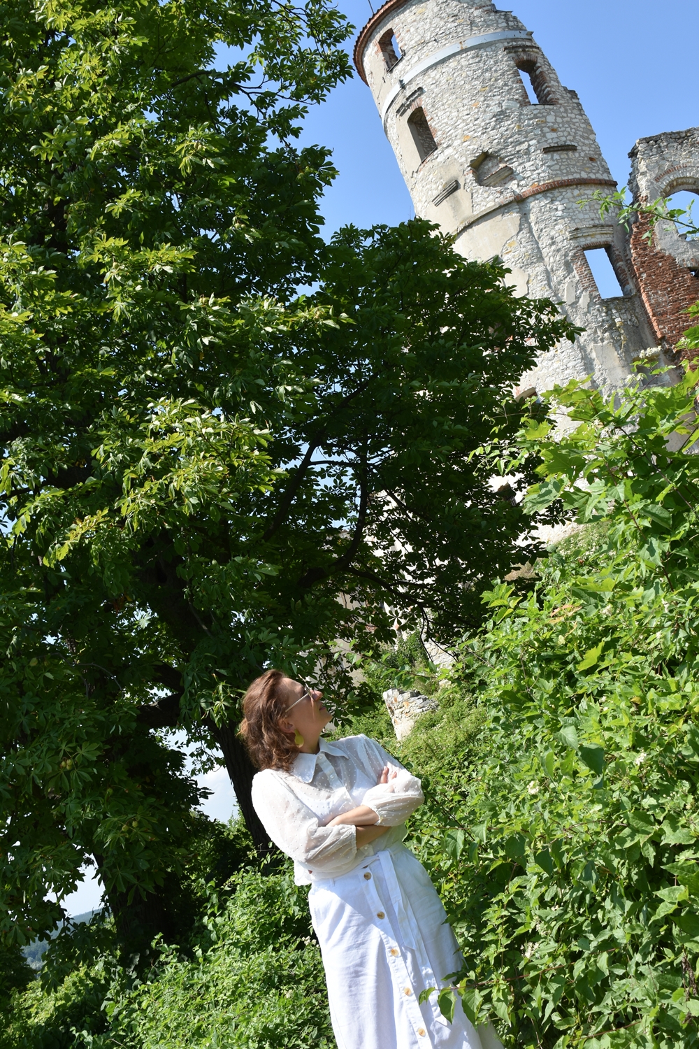 White Linen Bonprix Skirt