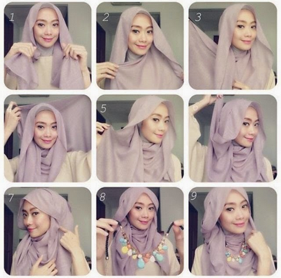 Aneka Tutorial Kerudung Pashmina Kusut Gaya Terbaru  Kumpulan Contoh Kreasi Hijab Modern 