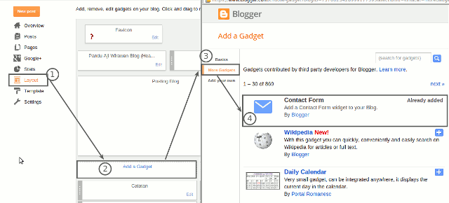 Menambahkan Widget Contact Form