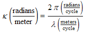 units in wavenumber compared with units in wavelength