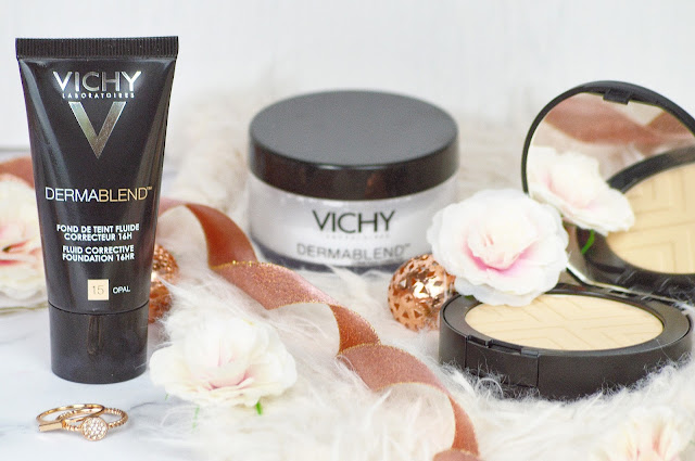 Vichy Dermablend High Coverage New Releases 16 Hour Corrective Fluid Foundation, Translucent Setting Powder, 12 Hour Covermatte Compact Powder Foundation