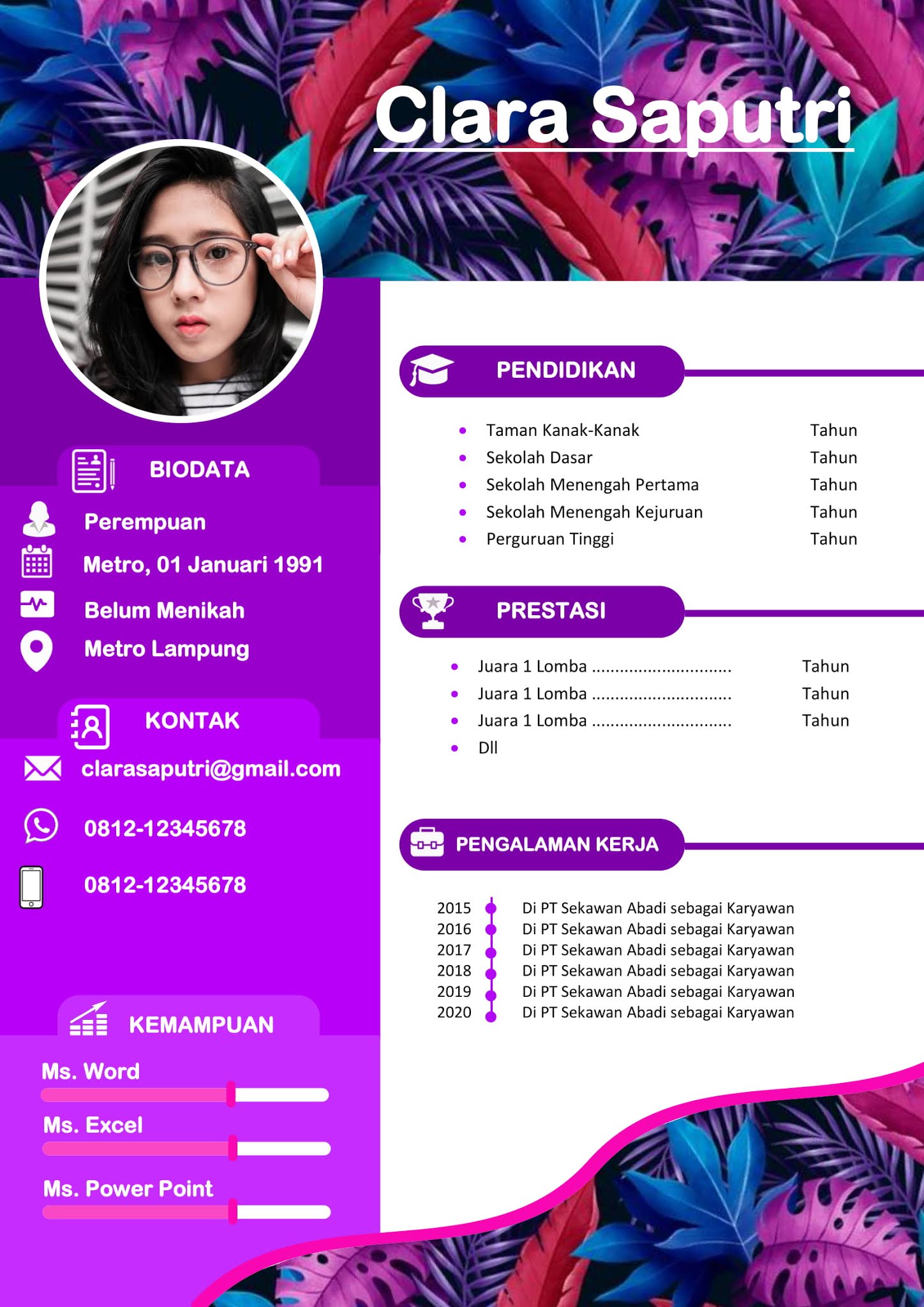 Download Desain CV menarik  gampang di dedit Desain CV  