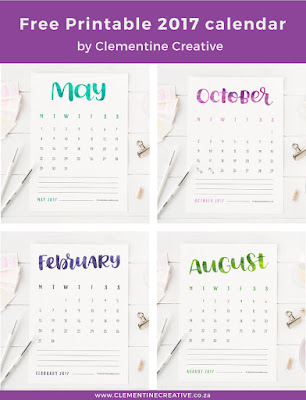 2017 free printable calendar