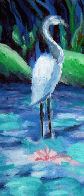 Heron - Detail of Art by Sylvia Kay