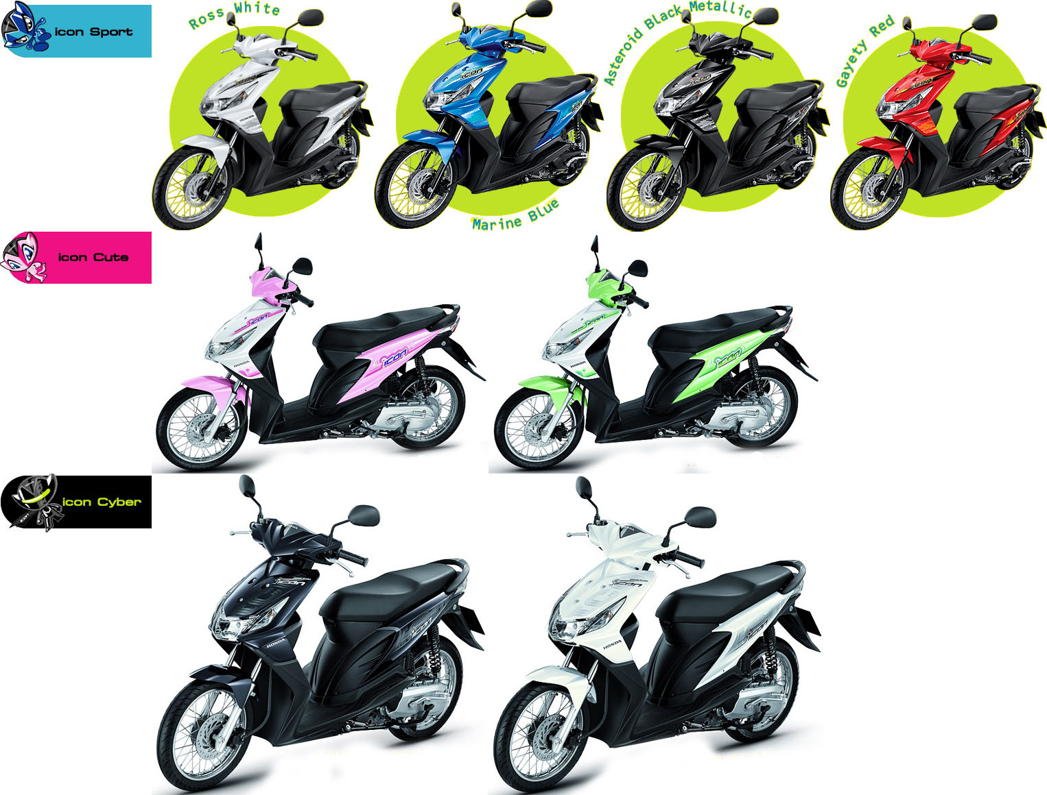 Cars And Bikes Honda Icon Full Colours